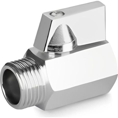 Mini robinet à bille laiton chromé 3/8