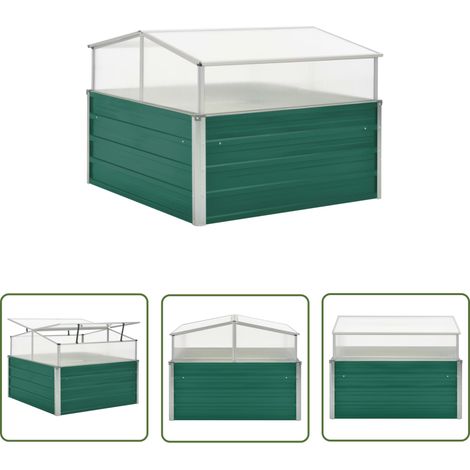 The Living Store Serre Vert 100x100x77 cm Acier galvanisé - Serre De Jardin - Serre Verte - Abri Pour Plantes - Protection Contre Le Froid - Jardinage (1/5)