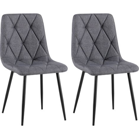 Juego de 2 sillas de comedor Clairton Gris oscuro Tela