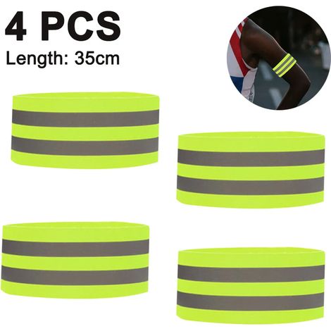4PCS Fasce riflettenti Bracciali regolabili Banda di sicurezza Cinturino riflettente per Jogger Ciclisti (1/5)