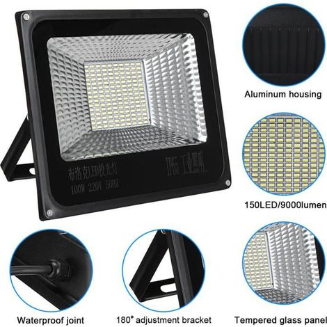 120W 150LED Projecteur led Exterieur Puissant 9000lm Eclairage Exterieur Mural Led Jardin Spot Led Jardin