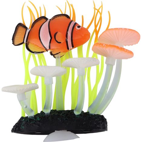Corail Champignon Artificiel Brillant, Décoration De Plante D'aquarium De Simulation pour Aquariums (1/5)