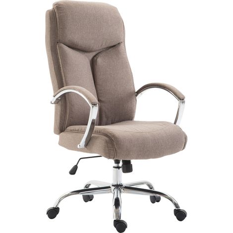 Silla De Oficina XL Vaud En Tela Gris topo