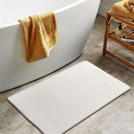 Tapis De Sol En Coton À Mémoire - Velours De Corail Absorbant - Pour Salle De Bain Et Entrée - 40 X 60 Cm - 1 Pièce (1/5)