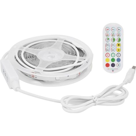 Ruban LED RGB 5m/16,4ft USB 5V Multicolore Sync Musique Commande Vocale avec Application Bluetooth et Télécommande (1/5)