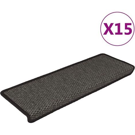 Marches d'escalier auto-adhésives, 15 pièces par paquet, 65x21x4 cm, gris anthracite. (1/5)