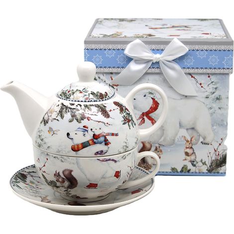 Set regalo natalizio "Tea for One Bears" con caraffa e tazza. (1/5)
