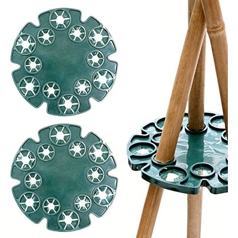 Support de plantes en bambou, plateaux de Protection, cadre fixe, Support de canne de jardin, connecteurs de Support pour plantes, 2 pièces (1/5)