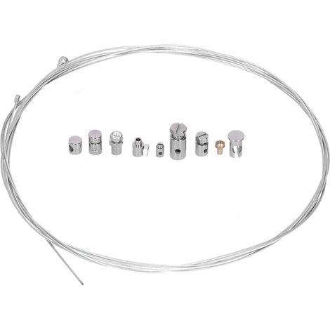 Câble de frein en acier de 2 mètres avec kit d'accessoires universel de réparation comprenant 9 embouts de réparation pour motos. (1/5)