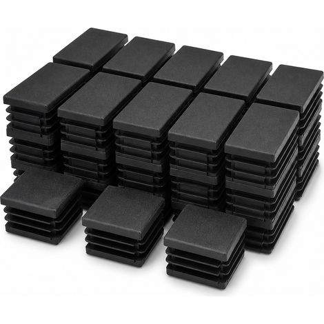 Bouchons Rectangulaires 24 en Plastique pour Tubes Noirs (1/5)