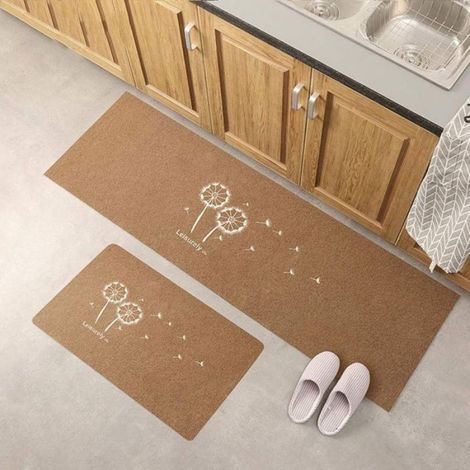 Tapis de cuisine antidérapant 2 pièces – Absorbant, idéal pour entrée de salle de bain ou devant l’évier – 60 x 90 cm (1/3)