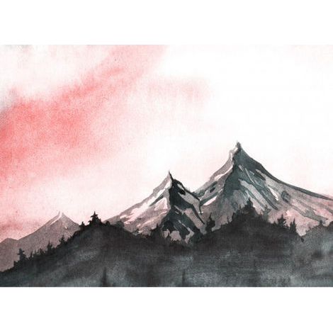 Papier peint panoramique paysage montagne Tapisserie panoramique nature design pour bureau Papier peint panoramique idéal pour chambre (1/4)