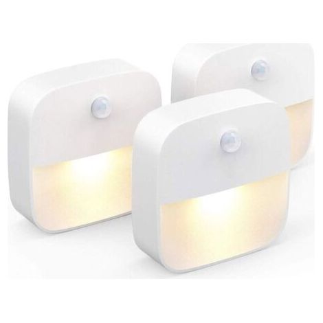 Veilleuse Led, Lampe de Nuit Murale avec Détecteur de Mouvement autocollante, Veilleuse Murale pour Salle de Bains, Chambre, Couloir, Blanc Chaud (1/5)
