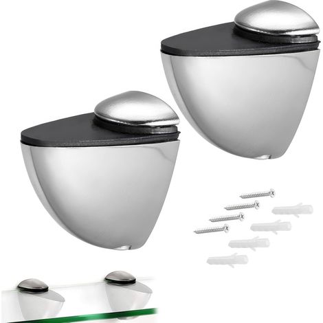 2 PCS Support Tablette Bois,Support Etagere Invisible,Support Etagere Murale,glasablage,Support de Tablette en Verre, Support pour étagères en Bois/Verre d'une épaisseur de 3 à 14 mm (1/5)