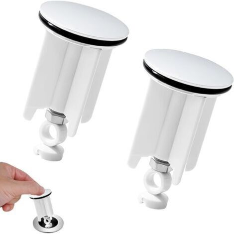 Tappo per lavabo da bagno in 2 pezzi, 40 mm, resistente, universale, adatto a tutti i lavabi standard come quelli del bagno e della cucina.