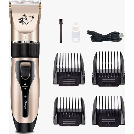 1 tondeuse à poils de chien, sans fil, silencieuse, 24 W, 60 min d'autonomie, avec 4 peignes de guidage et brosse de nettoyage (1/5)