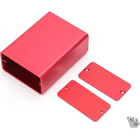 Circuit Board Instrument Aluminum Cooling Box DIY Electronic Project Enclosure Case Frosted Red (1/5)