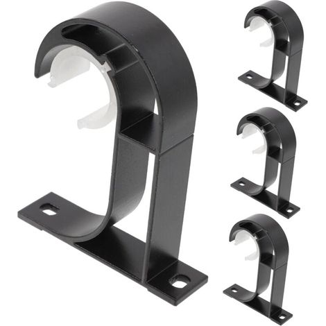 Staffe per tende x4 – Ganci da parete robusti e universali per aste per tende, facili da installare