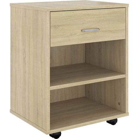 Armadio da Stoccaggio Mobiletto con Ruote Rovere Sonoma 46x36x59 cm Legno Multistrato DAS621311 (1/5)