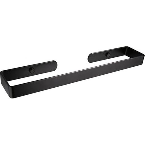 (40cm) Porte-serviettes de salle de bain noir Barre de rail Étagère à chaussures Montage mural en aluminium Porte-serviettes de cuisine Étagère de ra (1/5)