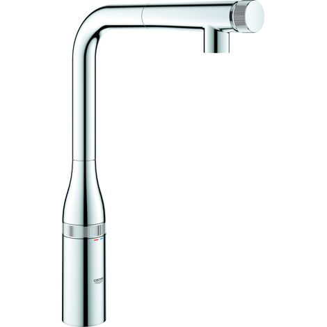 Mitigeur mural de cuisine 31615000 – Bec extractible avec douchette en métal – Finition GROHE StarLight – Technologie SmartControl (1/10)