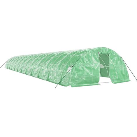Serra tenda riparo piante fiori ortaggi con struttura in acciaio 120 m² 24 x 5 x 23 m verde 020044544