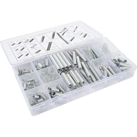Kit 200 pièces Ressorts Compression et Extension, 20 Modèles Acier Zingué pour Réparation Auto Projet DIY (1/5)