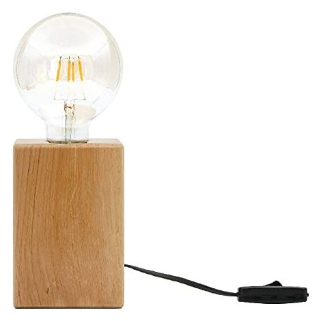 Lampe de Bureau Shape Base - Cube - Bureau, Cabinet, Table de Chevet - Chêne en Bois, 10 X 10 X 14cm (1/5)