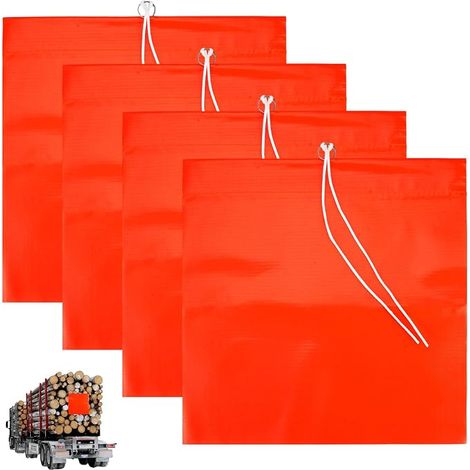 Red Warning Flags with Rope, 30 x 30 cm Red Heavy Duty Warning Flags, Safety Flag for Transportation, Trailers and Bike Carriers Drapeaux D'Avertissement Rouges Résistant, Drapeau de Sécurité pour Le (1/5)