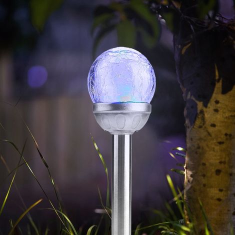 Set mit 2 wasserdichten Solar-LED-Gartenleuchten mit Erdspieß, Knistereffekt, für Hof oder Garten. (1/5)