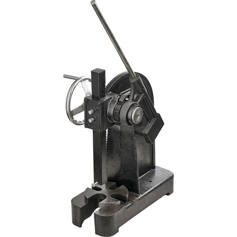 Mophorn Dornpresse, Typ Ratsche, 3 Tonnen. Ratschen-Hebel. Handrad. 12,2„“ Maximale Höhe. Manuelle Tischpresse aus Gusseisen. Für Stanzen, Biegen. Material: Gusseisen. Farbe: N/A.