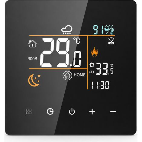 Thermostat de chauffage K9 noir, sans Wi-Fi, commande 3 A, pour chauffage hydraulique et chaudières murales (1/5)