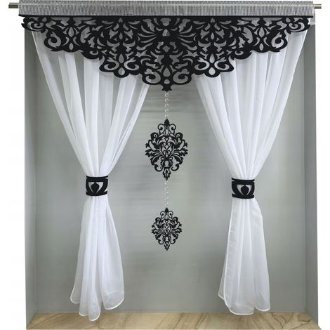 Moderner AGNES-Vorhang für Wohn- und Schlafzimmer, AŻUR Glamour-Gardine 300x150