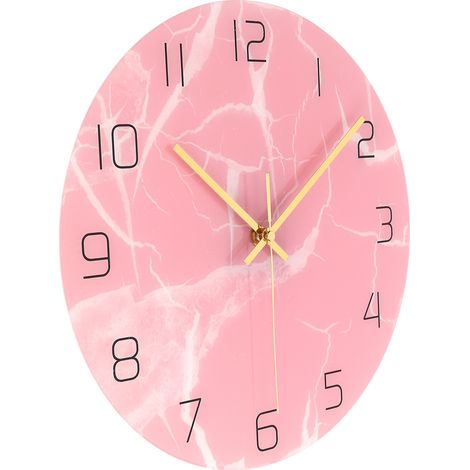 Horloge murale rose innovante avec impression acrylique UV pour salon, chambre et maison (1/5)
