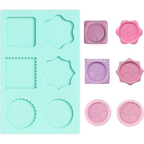 Wax Seal Stamp, Silicone Wax Seal Mold, Wax Stamp, 1" Round/Eight Pointed Star, for Wedding Invitations, Scrapbooking, Envelopes, Cards, Gifts, Wine Packaging (1/5)
