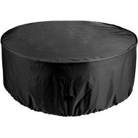 Housse ronde imperméable pour mobilier de jardin (130 x 71 cm), nappe noire imperméable en tissu Oxford 210D, idéale pour les tables et les chaises de jardin. (1/5)