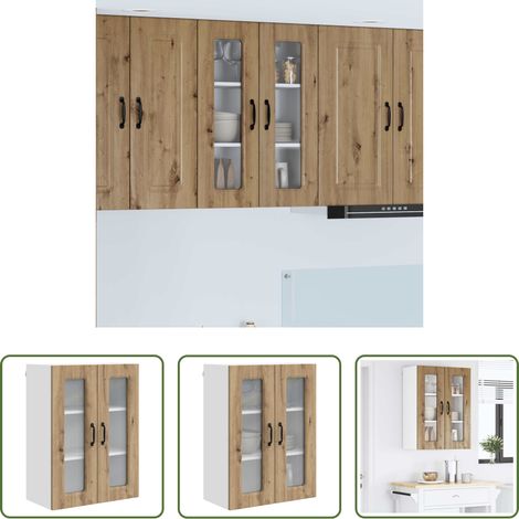 Holzschrank - Küchenschrank mit Speicher Kalmar Artisan-Eiche 60 x 31 x 80 cm (1/5)
