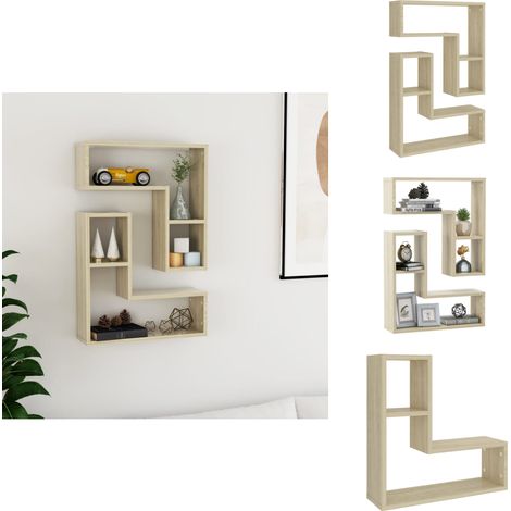 Étagères murales 2pcs chêne sonoma 50x15x50cm bois d'ingénierie - Etagere Murale - Etageres Murales - Rangement Mural - Decoration Murale - Meuble Salle A Manger (1/5)