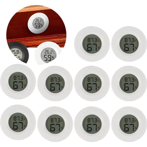 mini thermomètres hygromètres blancs affichage LCD mesure précise température et humidité usage intérieur congélateur frigo chambre ou (1/5)