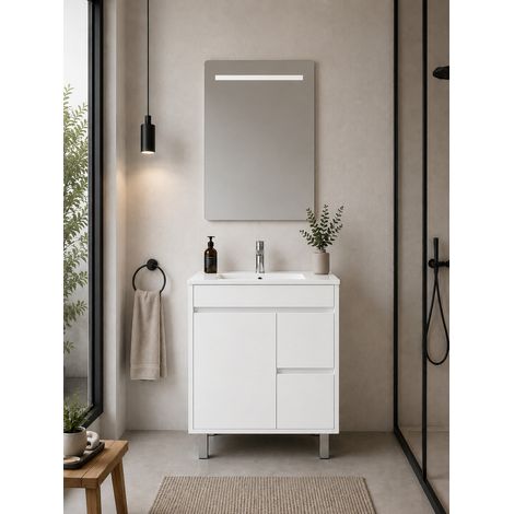 Mueble de baño con lavabo ORIGENBATH ISQUIA sin espejo 60x35 cm blanco