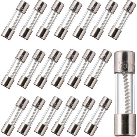 Fusibles temporisés T3.15AL250V 5x20mm 3,15A 250V, tube en verre 0,2 x 0,78 pouce (paquet de 20 pièces)