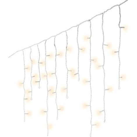 Catena luminosa LED Icicle bianca con luce bianco caldo da esterno 480 × H52 cm (1/4)
