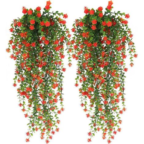 Plantes artificielles suspendues 76 cm lot de 2 pièces, lianes grimpantes décoratives réalistes anti UV écologiques pour maison bureau balcon jardin intérieur extérieur (1/5)