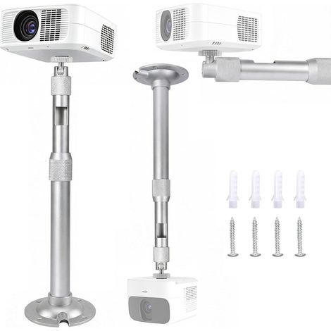 Support Vidéoprojecteur - 1 Unité - Alliage D'aluminium - Réglable 20-40cm - Plafond Et Mur - Noir (1/5)
