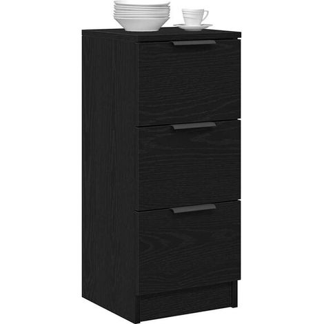 Buffet de Cuisine 30x30x70 cm, Meuble Rangement Compact en Bois d'Ingénierie Style Chêne Noir, Étagère de Stockage pour Salon ou Entrée (1/5)