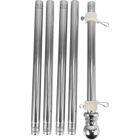 Mât de drapeau, mât de drapeau en acier inoxydable, adapté au jardin, support de drapeau en acier inoxydable (sil[BT] (1/5)