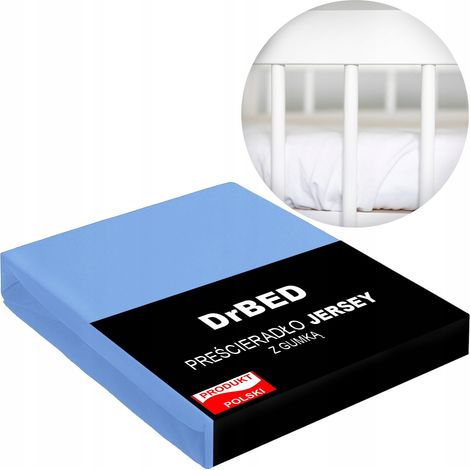 Spannbettlaken für Babybett 60x120 Jersey SLIM FIT Blau PL (1/4)