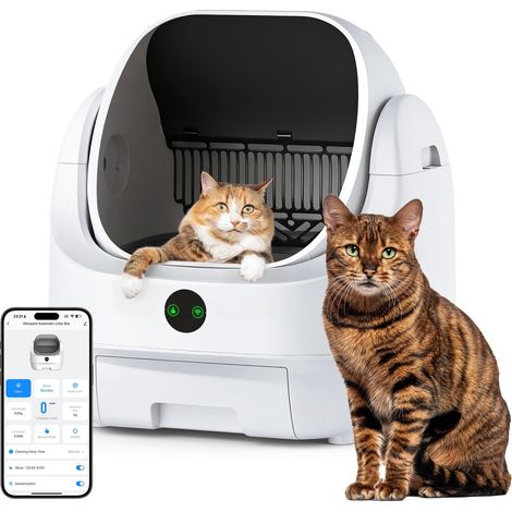Litière Chat Autonettoyante Ouverte à Nettoyage en Profondeur (1/5)