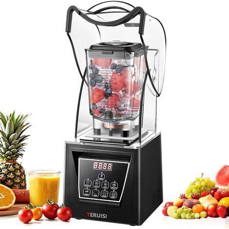 Blender 2200 W, Mixeur Blender Silencieux avec Caisson Insonorisé, Bol 2 L, 9 Vitesses, Fonction Timer, Nettoyage Automatique, 5 Programmes pour Smoothies, Glace Pilée et Soupes (1/5)