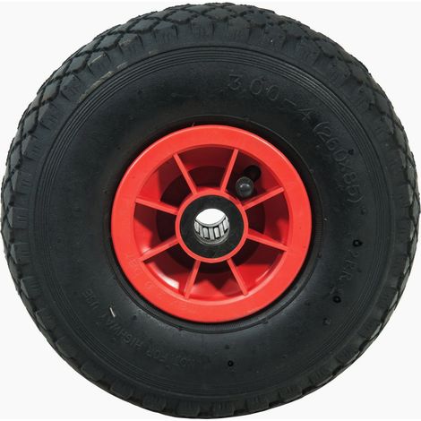 Werka Pro – Roue gonflable 10'' 260x85 – Alésage 25mm – Caoutchouc naturel et recyclé – Roulement à billes pour charges légères